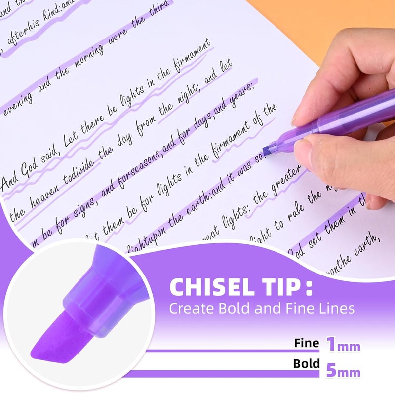 Cgerma Purple Highlighters, 36 Pack, Chisel Tip Highlighter Pack, Quickly Drying, Perfect for Students Kids Adults Classroom, Office, School Supplies - Image 2